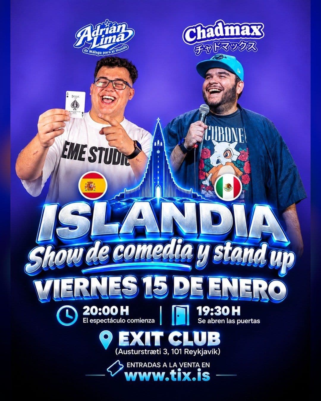 Islandia · Chadmax y Adrián Lima: comedia y magia en español